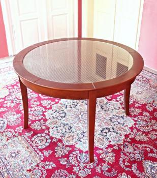 Round Table - solid wood, glass - 1975